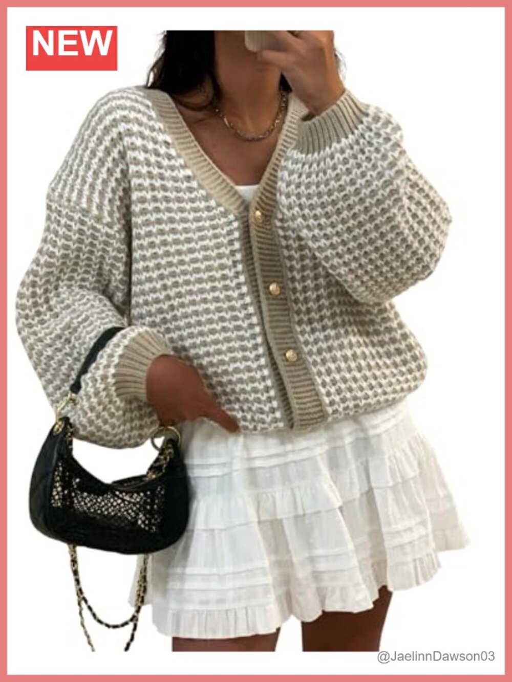 Chunky Knit Cardigan Women Cropped V-Neck Button Front Fall Layering Sweater